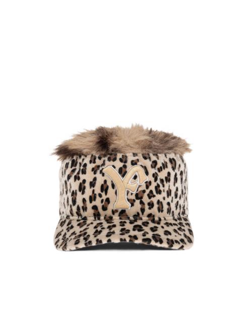 PDF leopard-print faux-fur cap