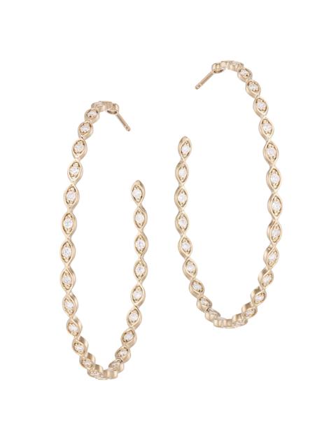SYDNEY EVAN Women's 14K Yellow Gold & Diamond Large Evil-Eye Hoop Earrings