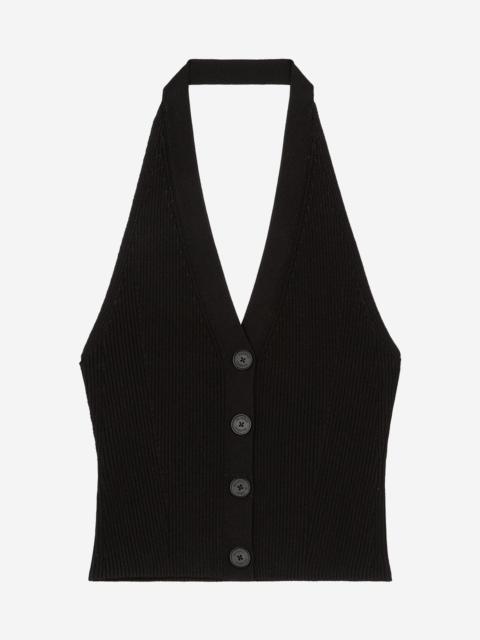 The Kooples BLACK MESH TOP