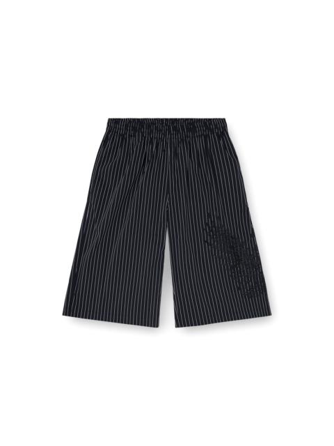 Diesel PINSTRIPE SHORTS WITH PHOENIX EMBROIDERY