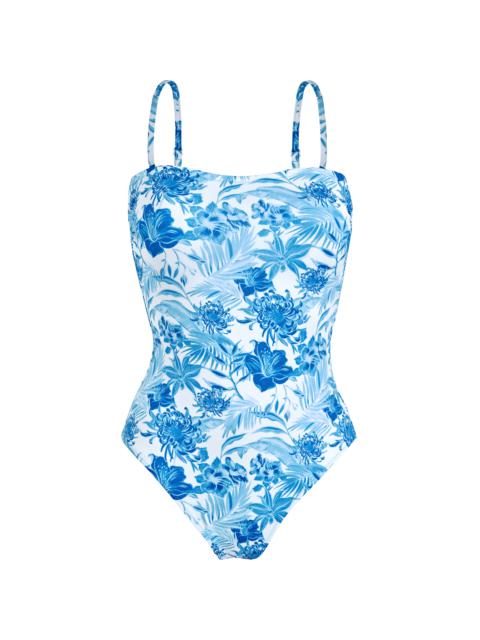 Vilebrequin Women Bustier One-piece Swimsuit Tahiti Flowers