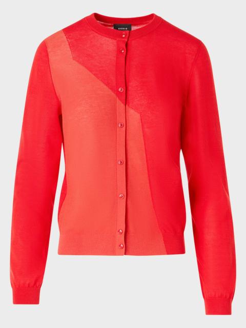 AKRIS Crewneck Silk-Blend Cardigan