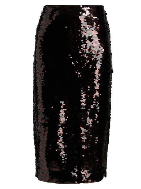 STAUD Women's Ciara Sequined Pencil Skirt - Espresso Black