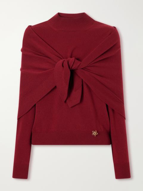 Oscar de la Renta Scarf-detailed Cashmere Sweater