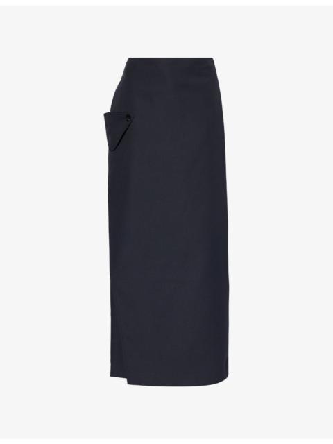 Jean Paul Gaultier The Wraparound Wide-Leg Woven Pant Skirt