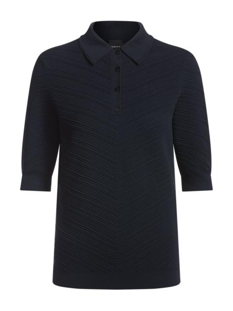 BOSS STRUCTURED SWEATER WITH POLO COLLAR