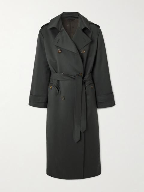BLAZÉ MILANO Aseel Belted Double-breasted Wool And Mohair-blend Twill Coat