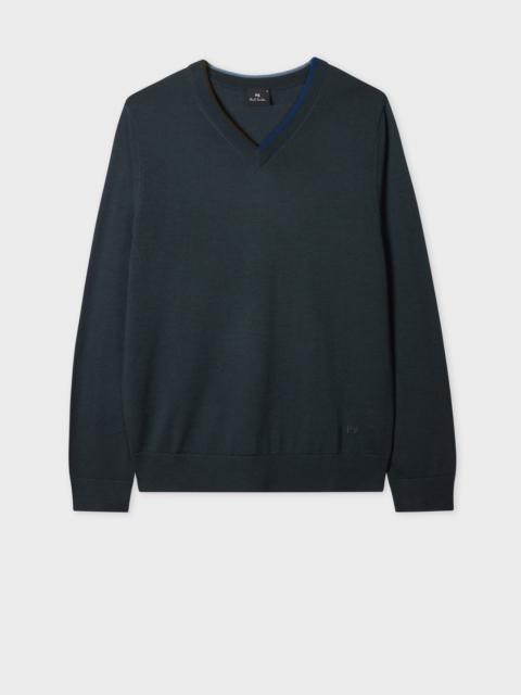 Paul Smith Dark Grey Merino V-Neck Sweater