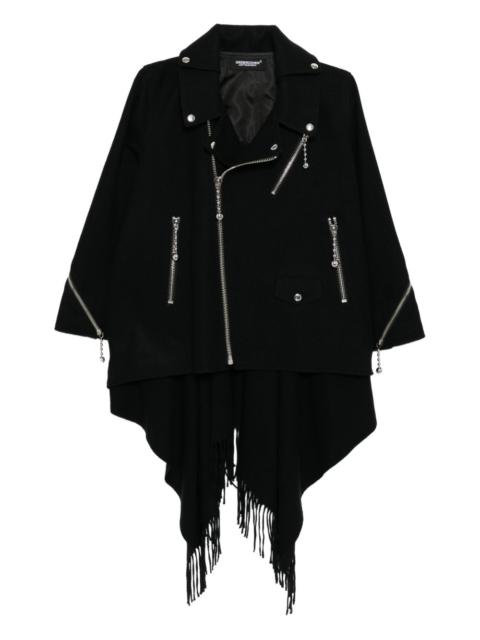 UNDERCOVER fringe-embellished zip-up jacket