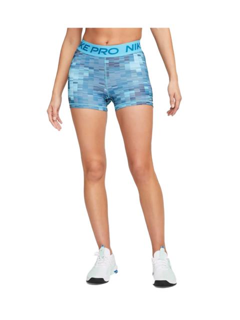 Nike MID-RISE 3" PRINTED TRAINING SHORTS WMNS "Baltic" DX0046 416