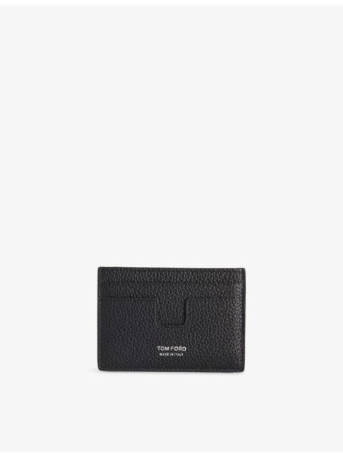 TOM FORD Logo Clip Leather Card Holder
