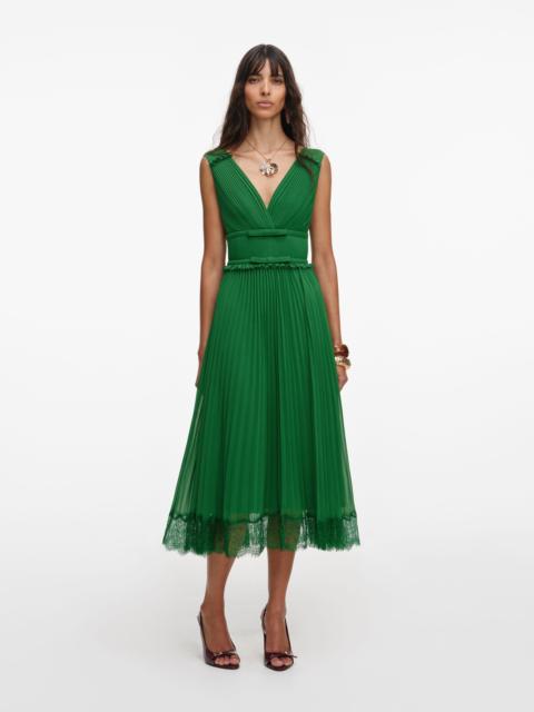 self-portrait Green Chiffon Midi Dress