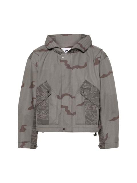 camouflage-print hooded jacket