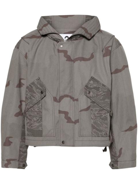 camouflage-print hooded jacket