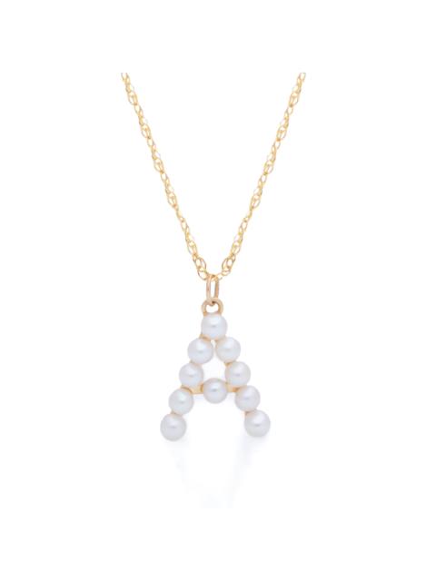 STONE AND STRAND Pearly Initial Necklace
