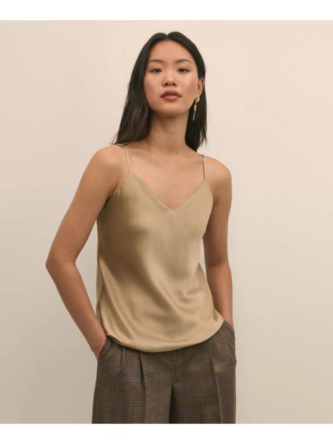Brooks Brothers V-Neck Cami in Washable Silk Charmeuse