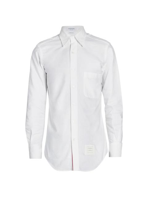 Thom Browne Men's Classic Button-Down Long-Sleeve Dress Shirt - White