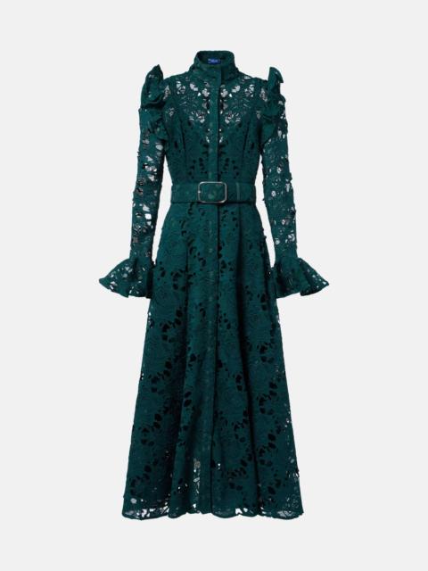 LEO LIN Aliyah belted lace midi dress
