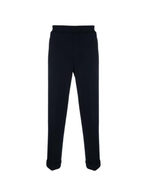 elasticated-waistband tapered trousers