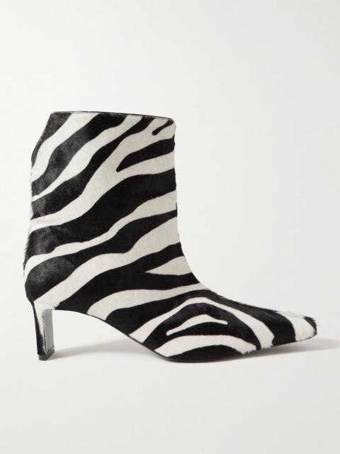KHAITE Ona Zebra-print Calf Hair Ankle Boots