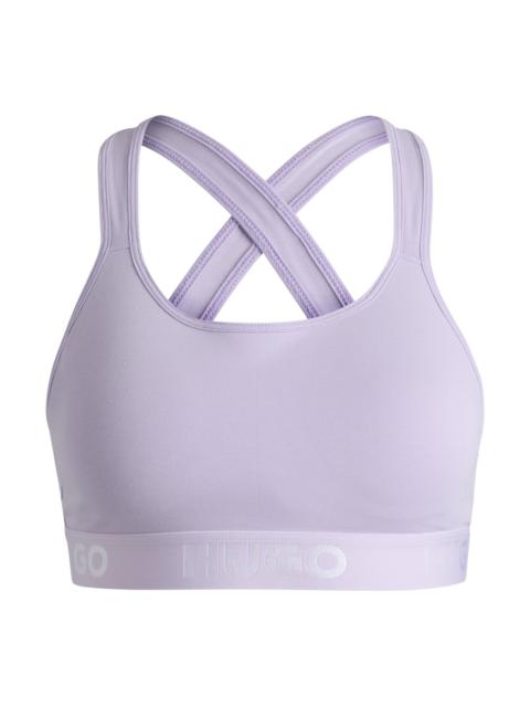 HUGO CROSSED-BACK BRALETTE IN STRETCH COTTON WITH LOGO BAND