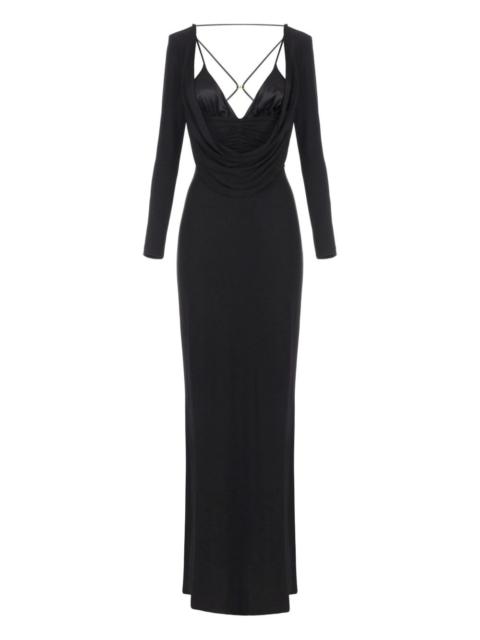 ELISABETTA FRANCHI draped long-sleeve dress