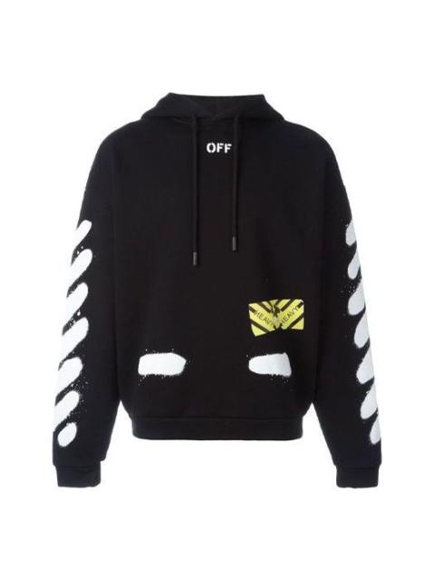 Off-White Off-White Graffiti Stripe Hoodec Fleece Men Black OMBB009S171920231001