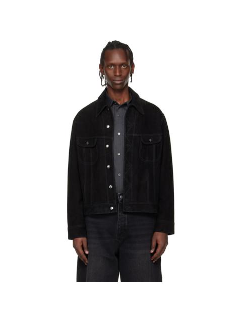 Studio Nicholson Black Aaron Levine Edition Boston Suede Jacket