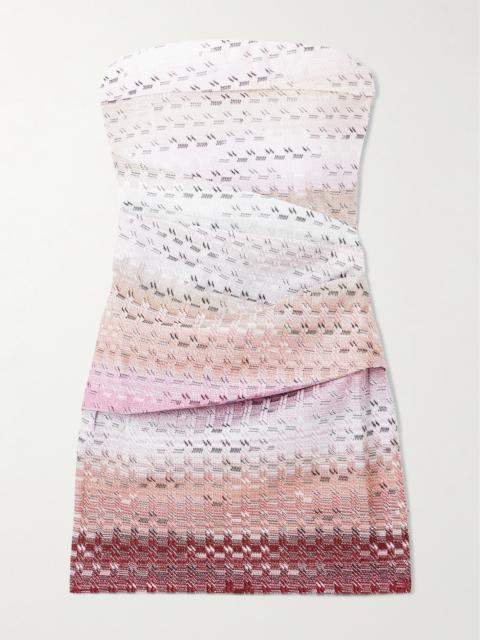 Missoni Pleated Dégradé Metallic Crochet-knit Mini Dress