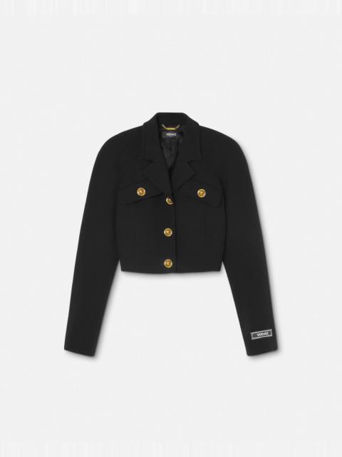 Wool-Blend Crop Raglan Jacket