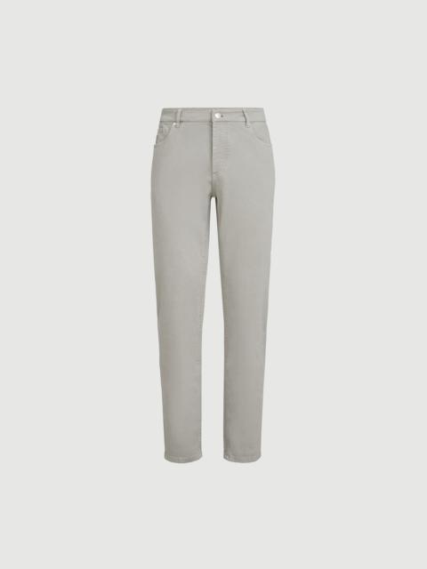 Brunello Cucinelli Garment-dyed comfort lightweight denim traditional fit five-pocket trousers