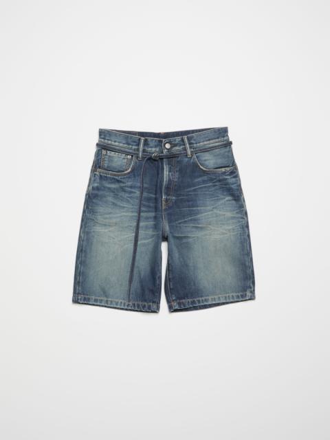 Acne Studios Loose fit denim shorts - Mid Blue