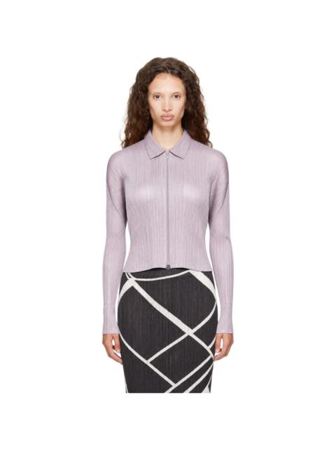 Pleats Please Issey Miyake Purple Monthly Colors August Cardigan