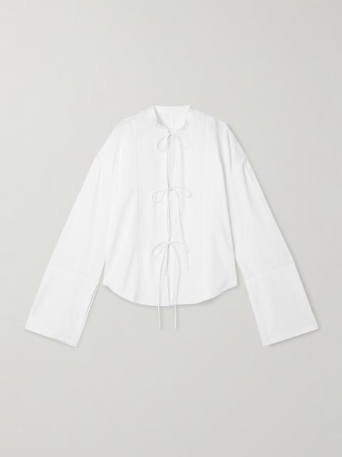 ADAM LIPPES Mick Oversized Pintucked Organic Cotton-poplin Shirt