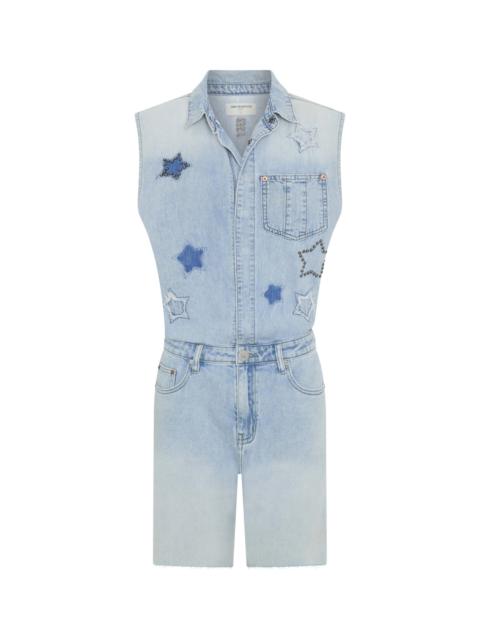 ONE TEASPOON Jackson Boyfriend Mini Denim Jumpsuit - Soft Blue