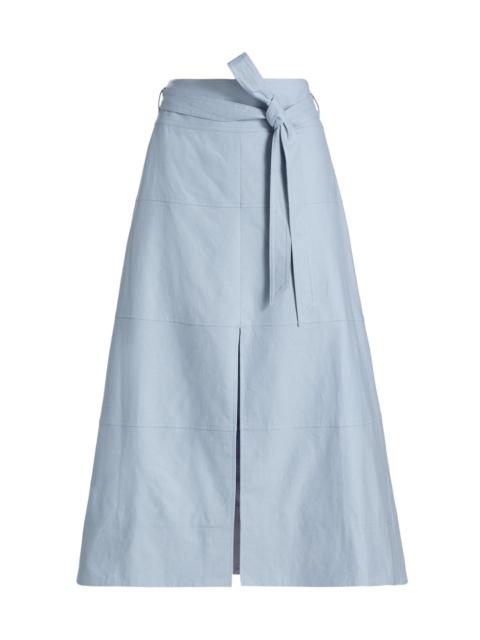 TANYA TAYLOR Women's Hudson Linen-Blend Midi-Skirt - Powder Blue