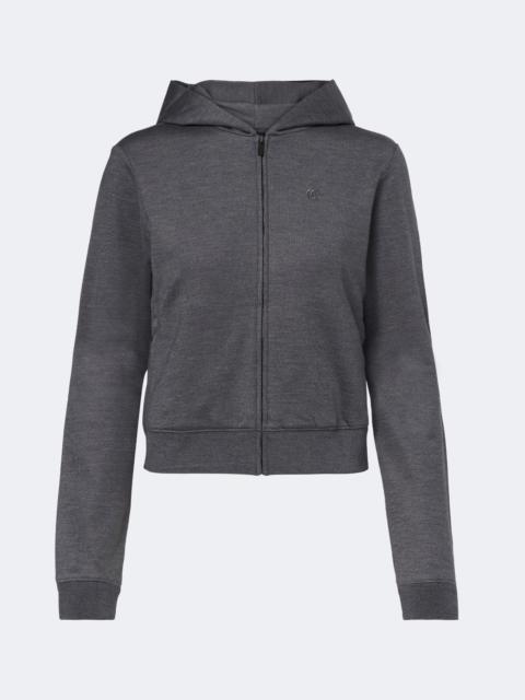GUCCI Cotton and silk zip-up hoodie