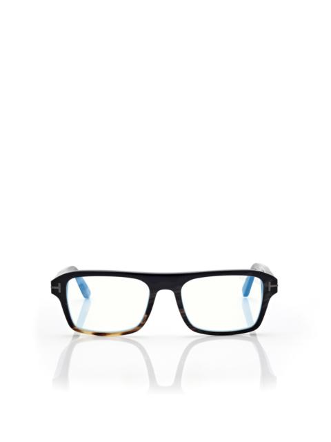 TOM FORD HORN RECTANGULAR BLUE BLOCK OPTICALS