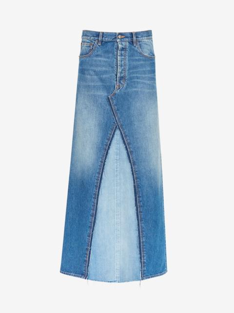 Maison Margiela Two-tone denim skirt