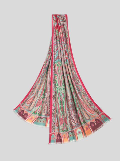 Etro PAISLEY SILK AND CASHMERE SCARF