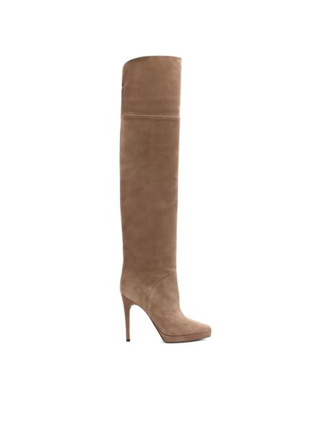 CASADEI 100MM suede over-the-knee stiletto boots