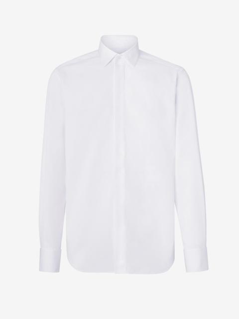 CORNELIANI Optical white smoking cotton shirt