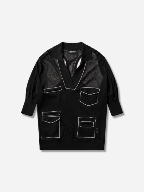 Kiko Kostadinov Women's Kreiner Knit Polo Black