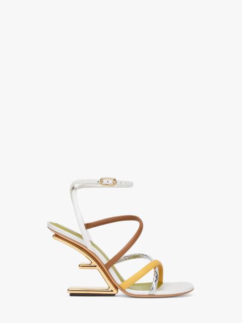 FENDI White nappa leather high-heeled sandals