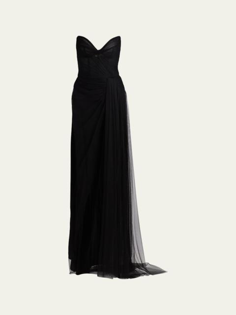 Monique Lhuillier No Wrap Strapless Tulle Gown