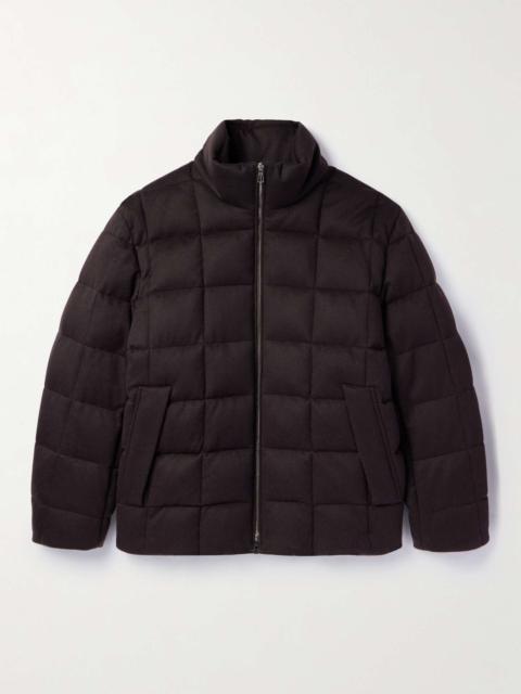 Tuul Suede-Trimmed Quilted Cashmere Down Jacket