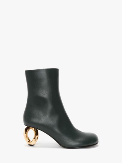 JW Anderson LEATHER CHAIN ANKLE BOOTS
