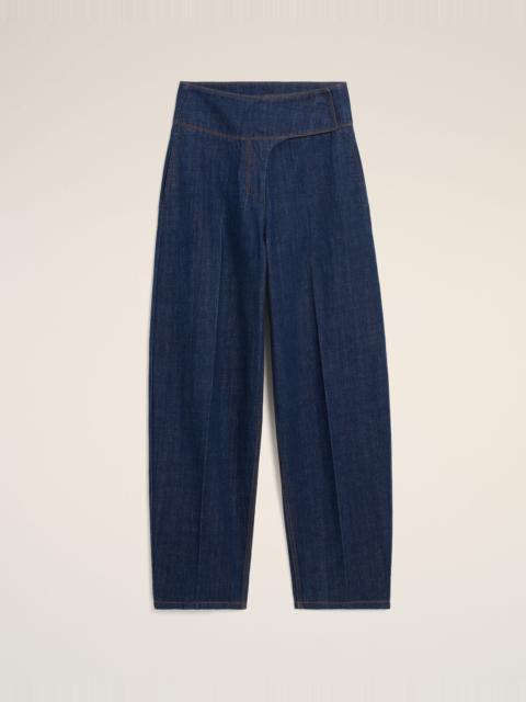 AMI Paris BLUE COTTON WRAPPED BELTED BALLON FIT JEANS