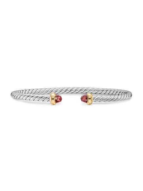 DAVID YURMAN Women's Micro Cable Flex Teen Bracelet in Sterling Silver - Rhodolite Garnet