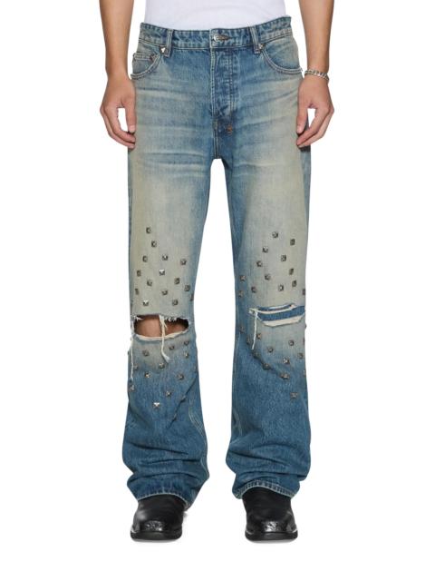 Ksubi Men's Toro Studded Distressed Baggy Jeans - Denim